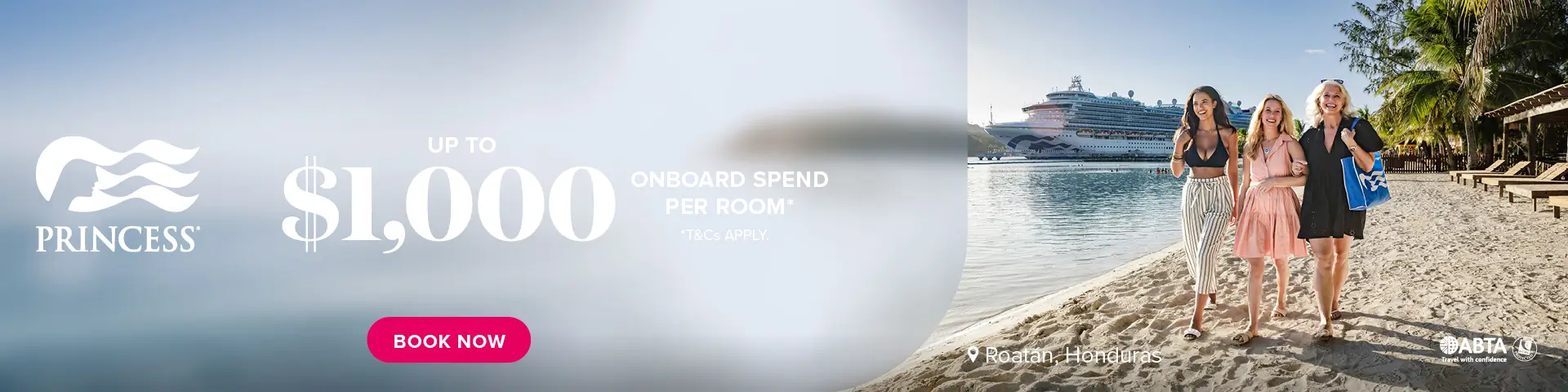 Princess Up to $1000 onboard spend per room